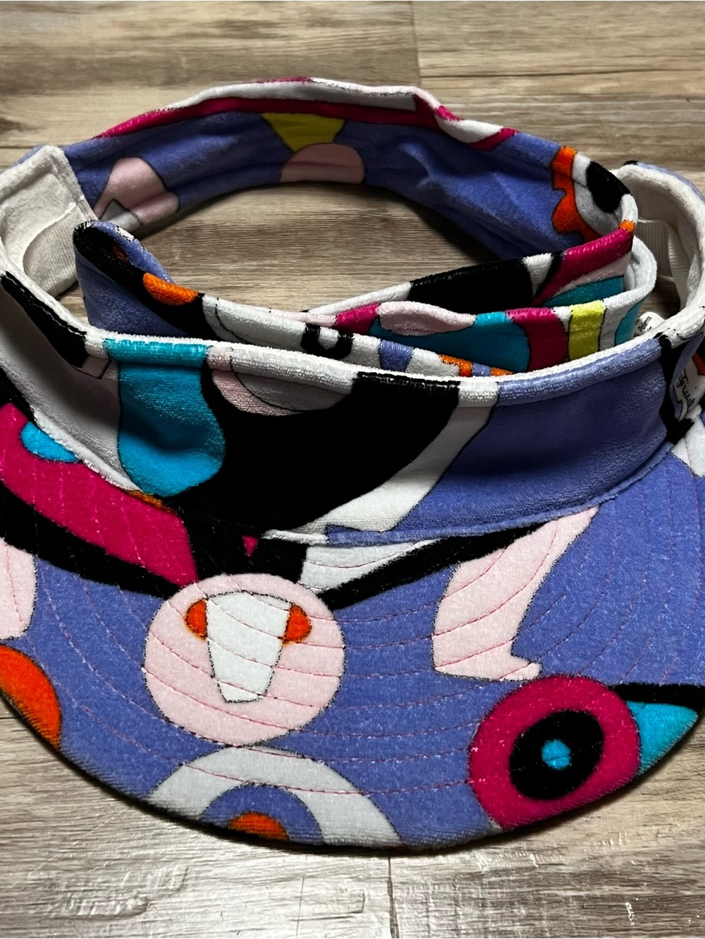 EMILIO PUCCI Rare Multicolor Velour Visor